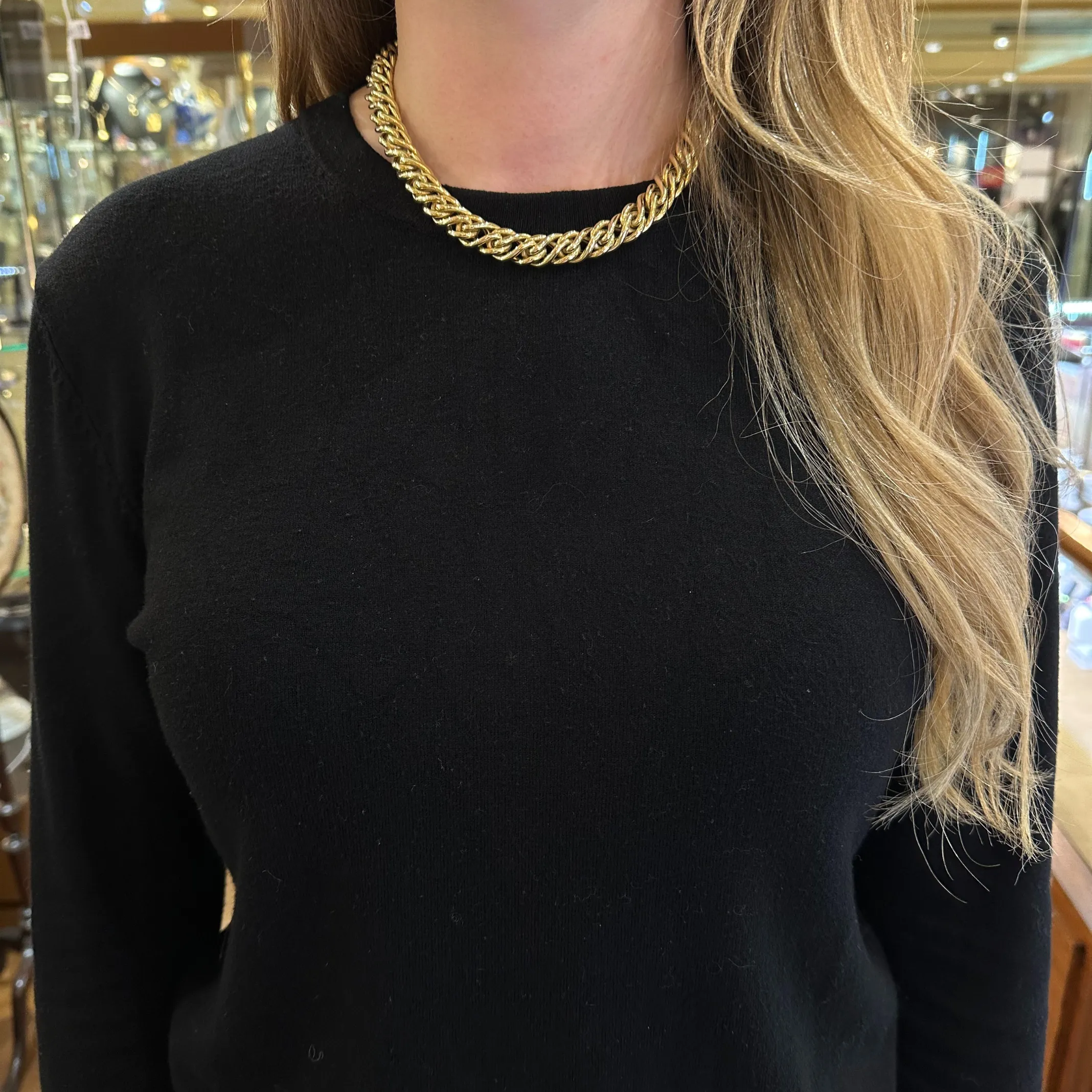 Estate Italian 14K Gold Braided Link Necklace