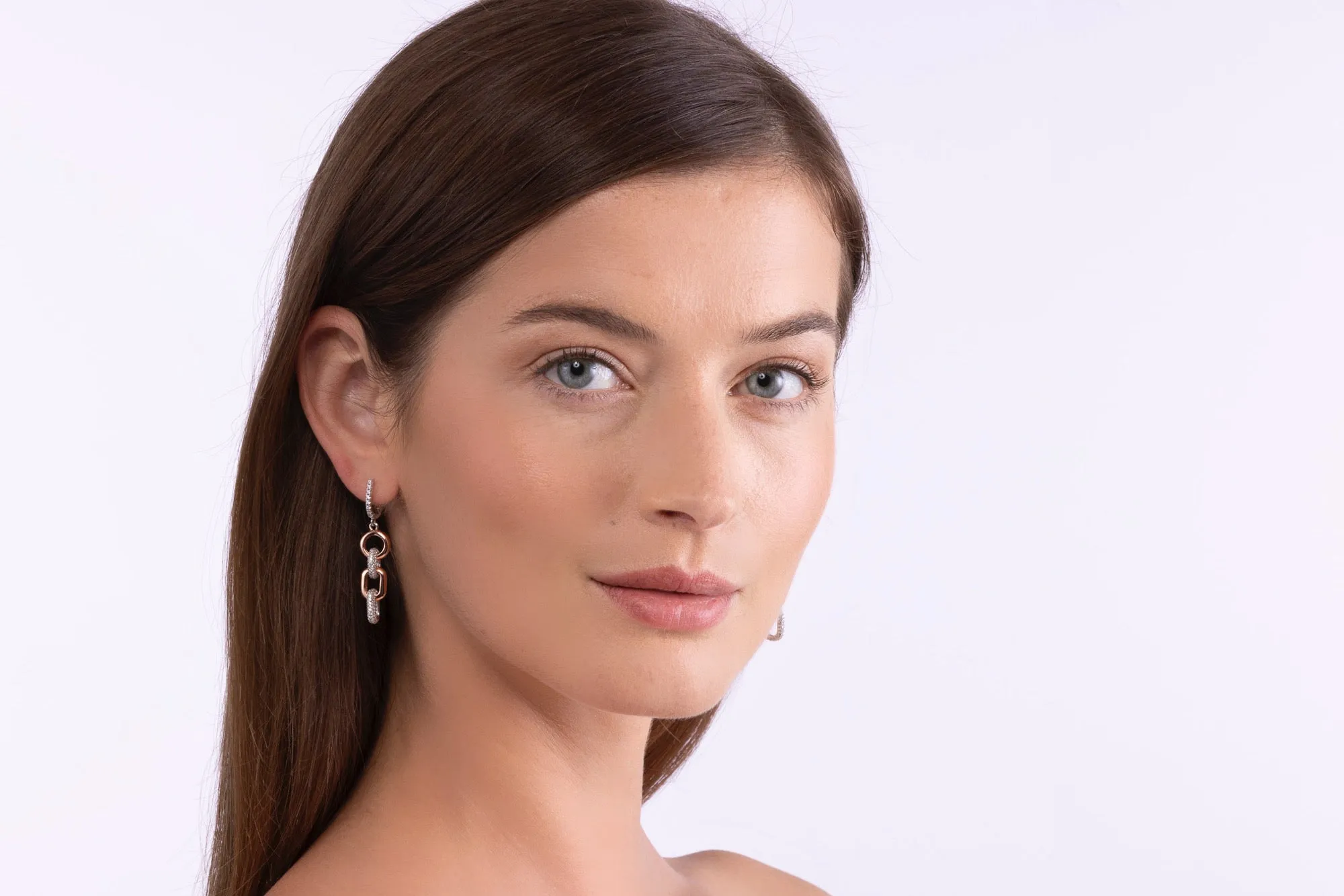 Euro Link Diamond Crystalline Earrings