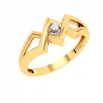 Exclusive Interweaved Male Gold Ring With Yellow Stone\from Goldlite Collection