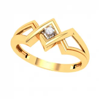Exclusive Interweaved Male Gold Ring With Yellow Stone\from Goldlite Collection