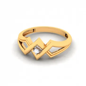 Exclusive Interweaved Male Gold Ring With Yellow Stone\from Goldlite Collection