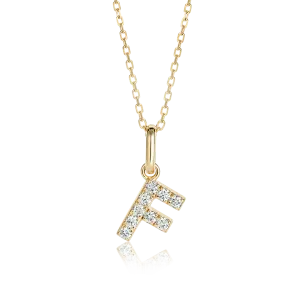 F Letter Pendant Yellow Gold