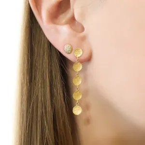 Five Hammered Disc Post Earrings