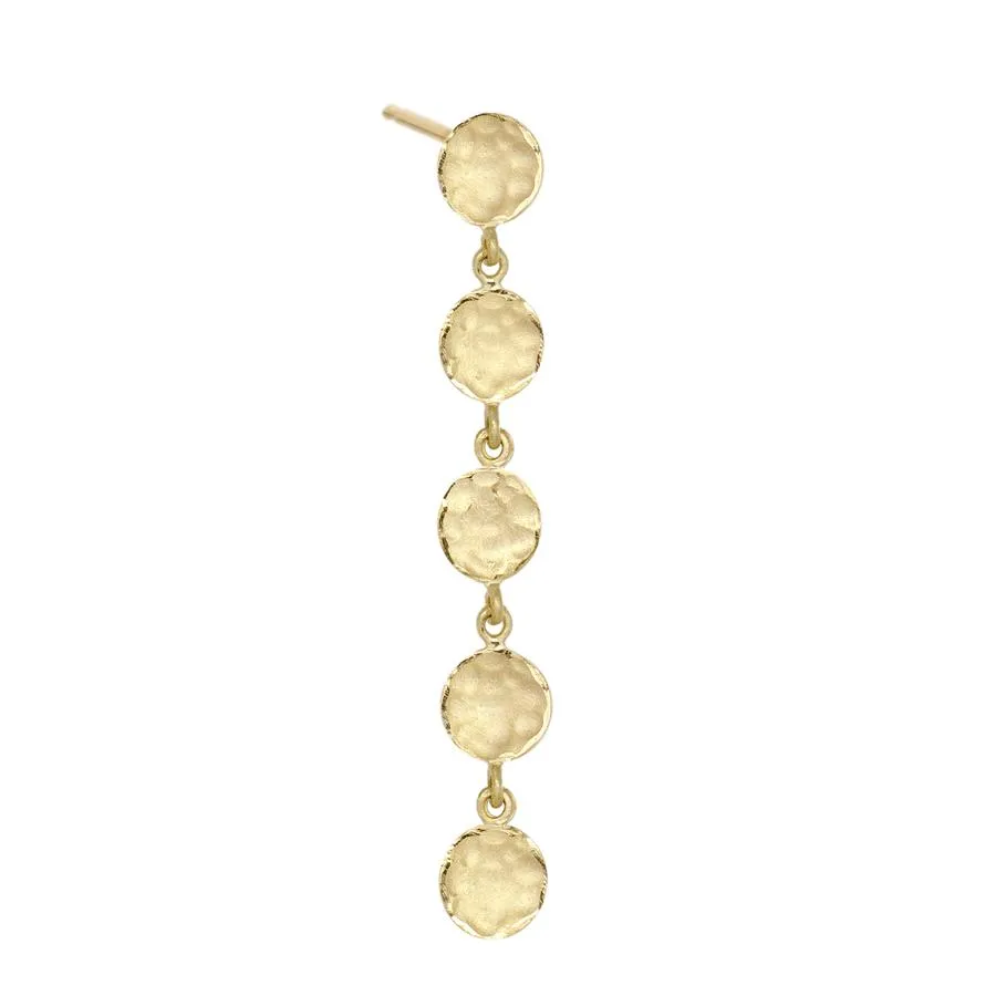 Five Hammered Disc Post Earrings