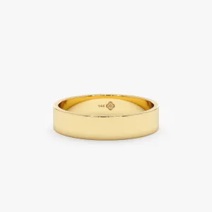 Flat Top Wedding Band - 4.5 mm, Megan