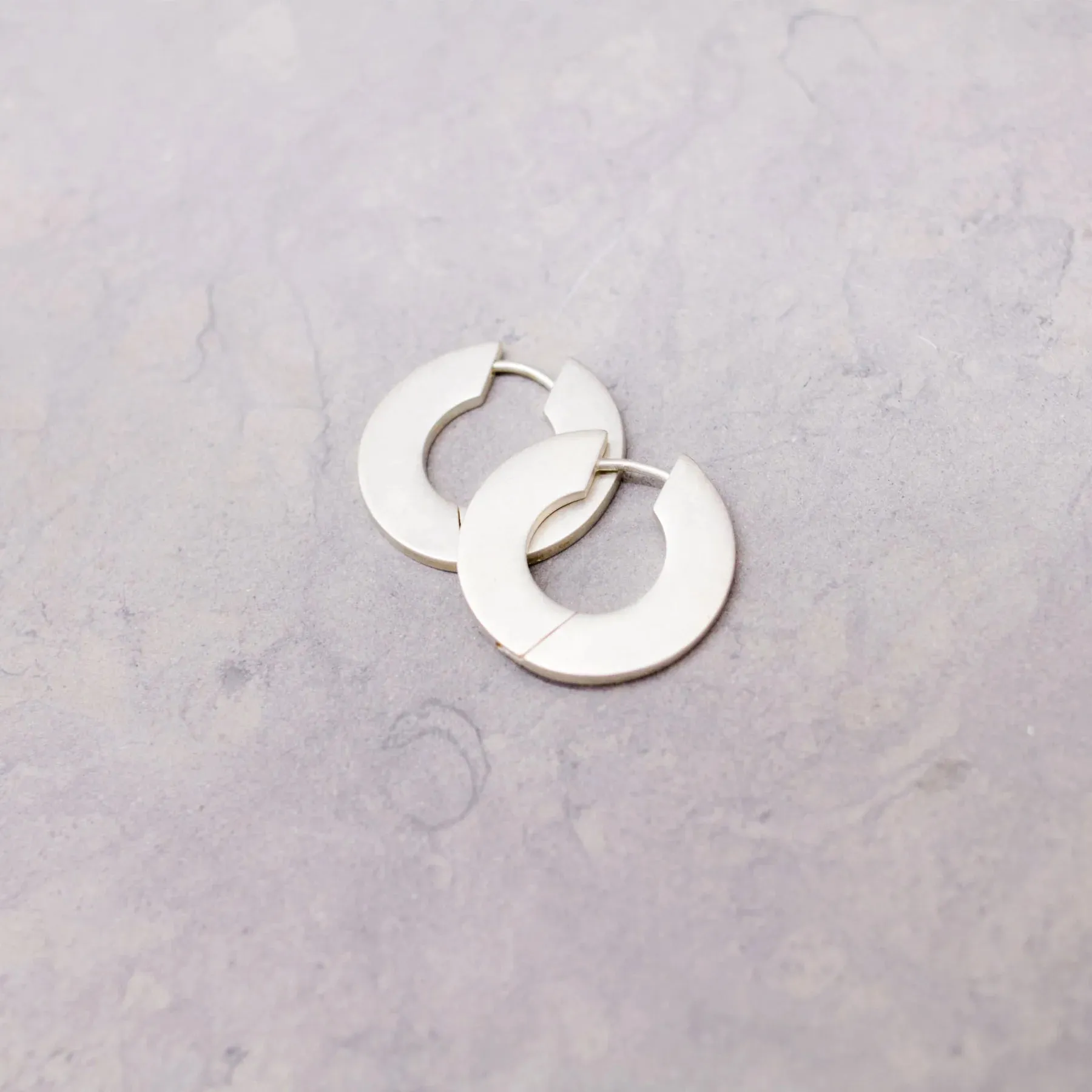 Flat Wide Huggie Earrings
