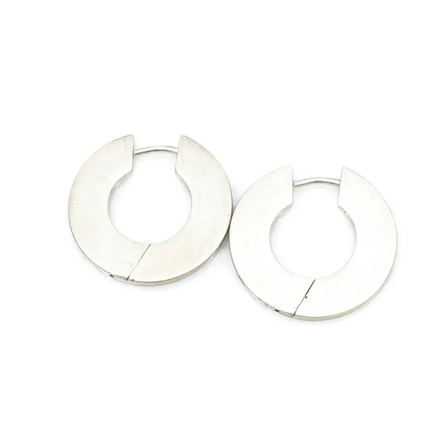 Flat Wide Huggie Earrings