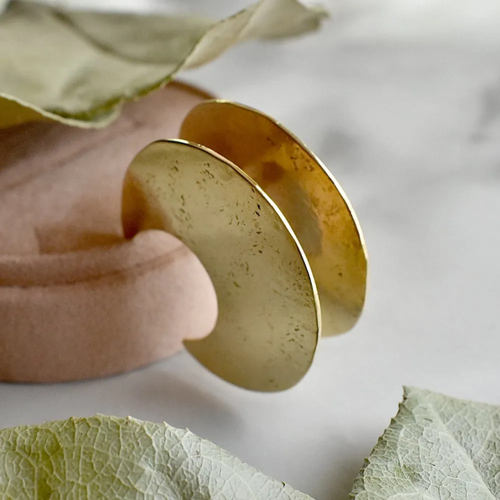 Flattened Crescent Moon Hoop Stud