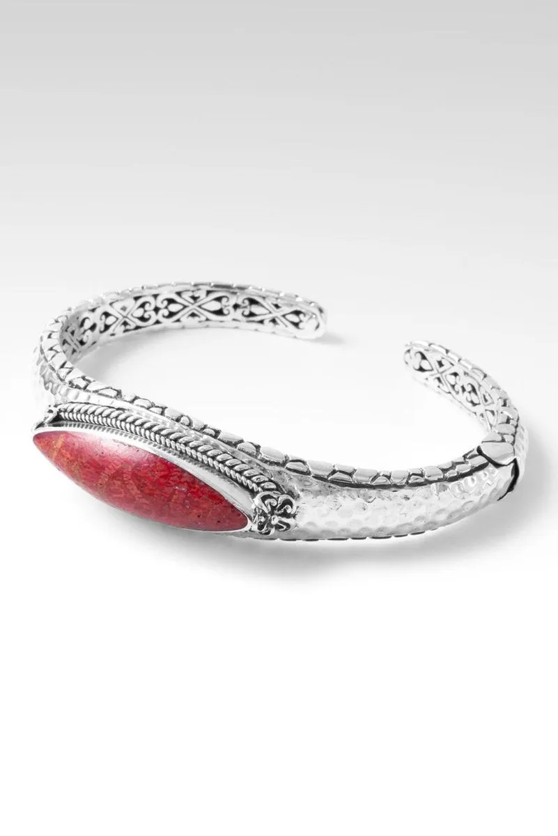 Flourishing Faith Cuff? in Red Sponge Coral