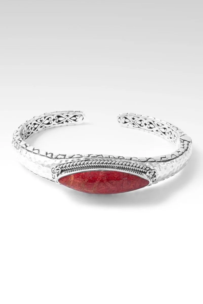 Flourishing Faith Cuff? in Red Sponge Coral