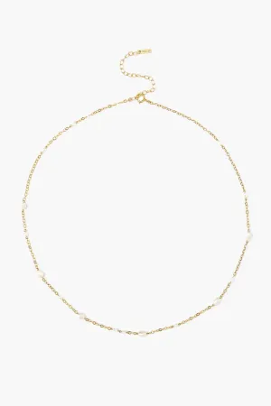 Free-Form Pearl Necklace White