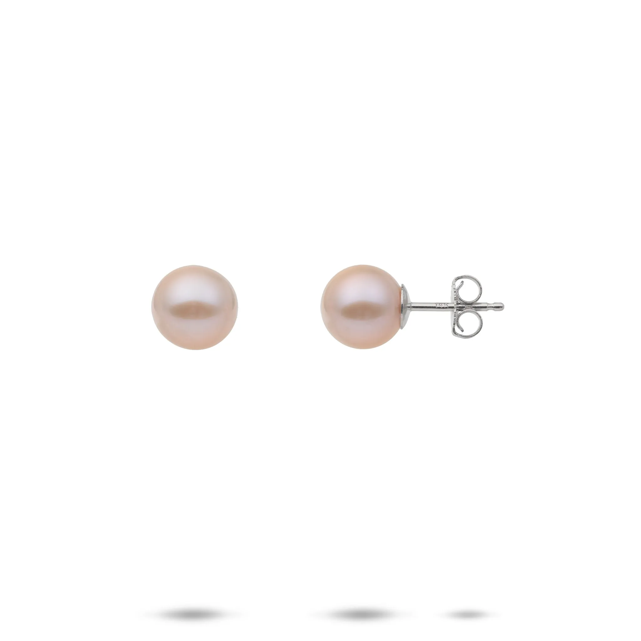 Freshwater Pearl Earrings in White Gold - 7-8mm