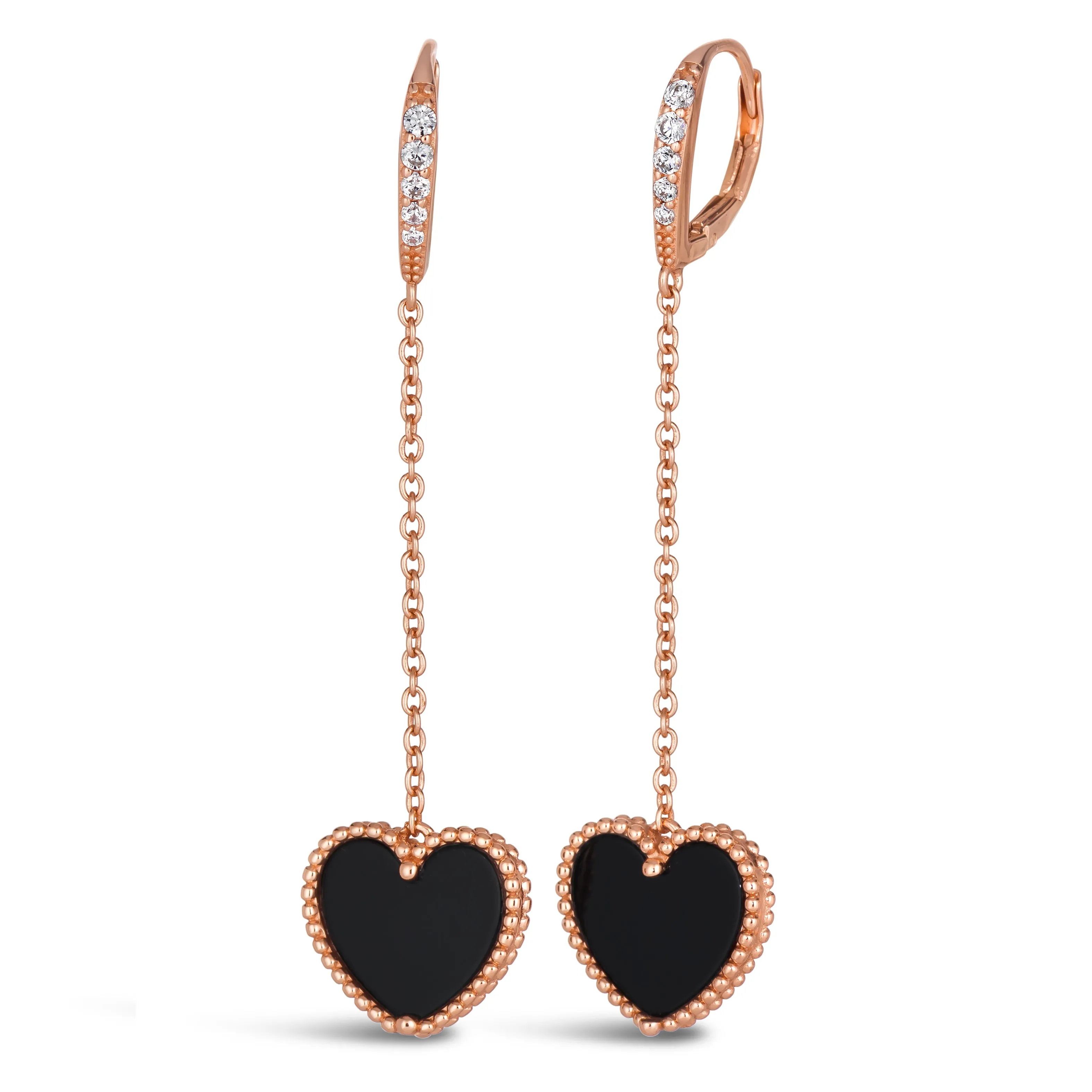 Gem Inlay Motif Earring Dangles