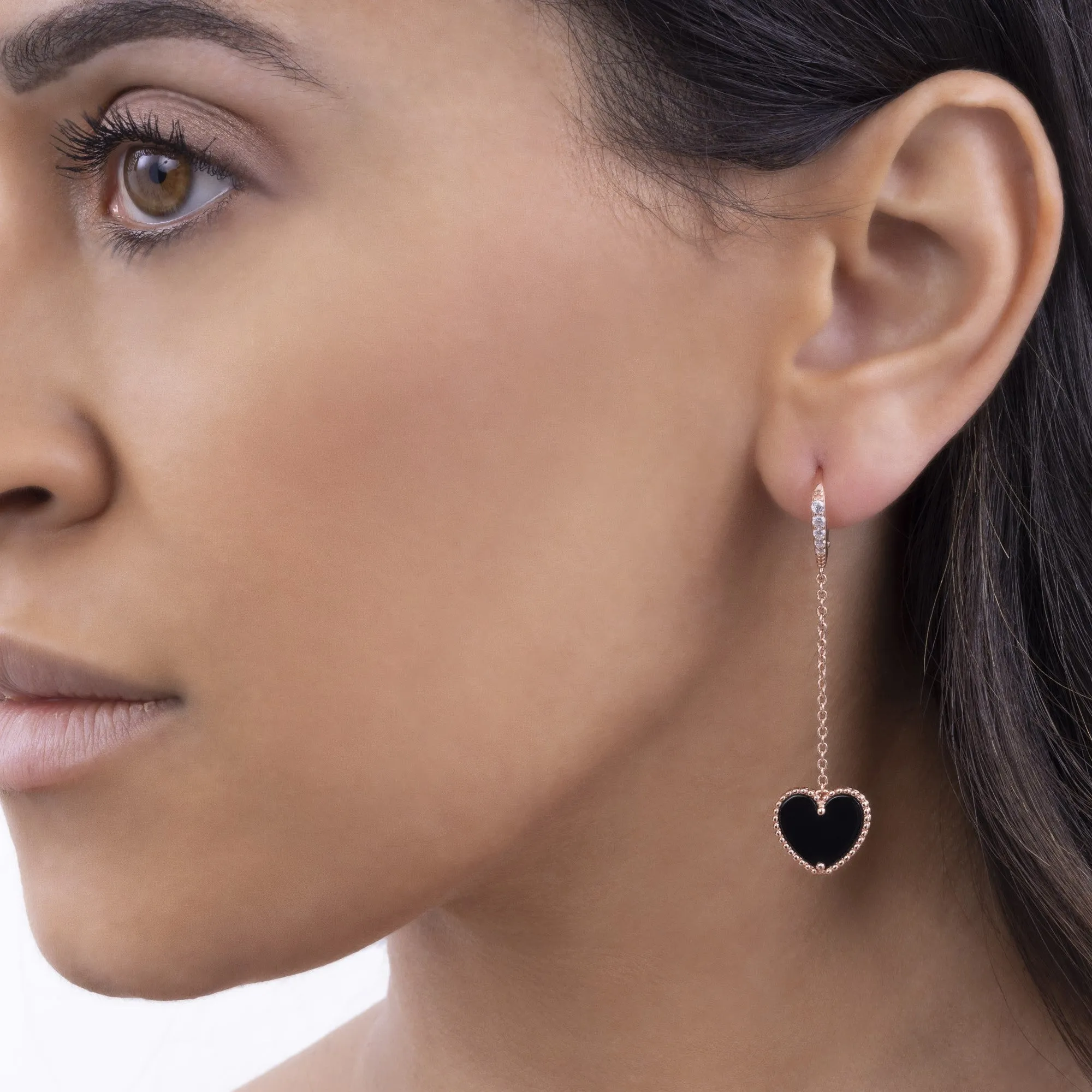 Gem Inlay Motif Earring Dangles