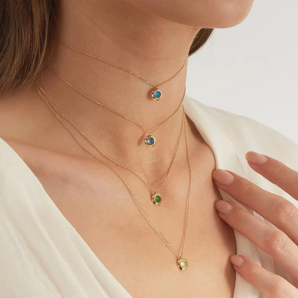Gems of Cosmo 18K Gold Necklace w. Chrome diopside