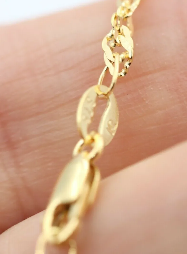 Genuine New 9ct 9k Solid Yellow Gold 25cm Singapore Twist Anklet