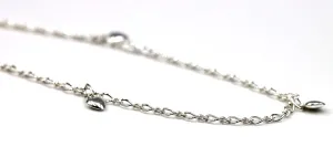 Genuine Sterling Silver 25cm Figaro Anklet   3 Charm Hearts