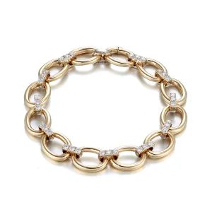 Gold & Diamond Link Bracelet
