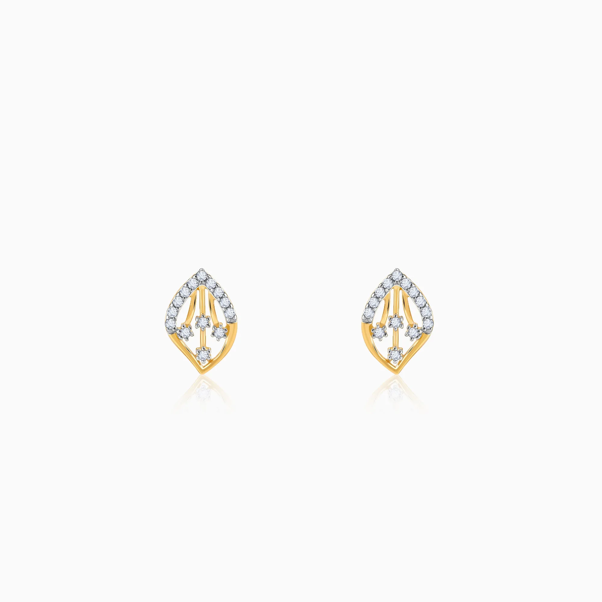 Gold Feuille Diamond Earrings