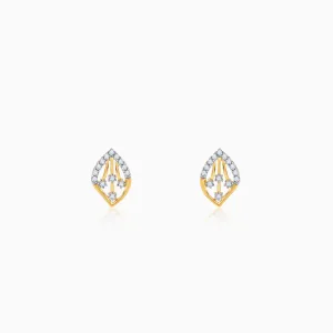 Gold Feuille Diamond Earrings
