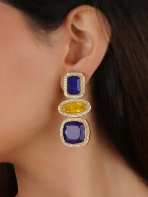 Gold Plated Faux Diamond Earrings - CZEAR562