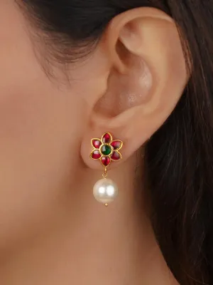 Gold Plated Jadau Kundan Earrings - ME1373