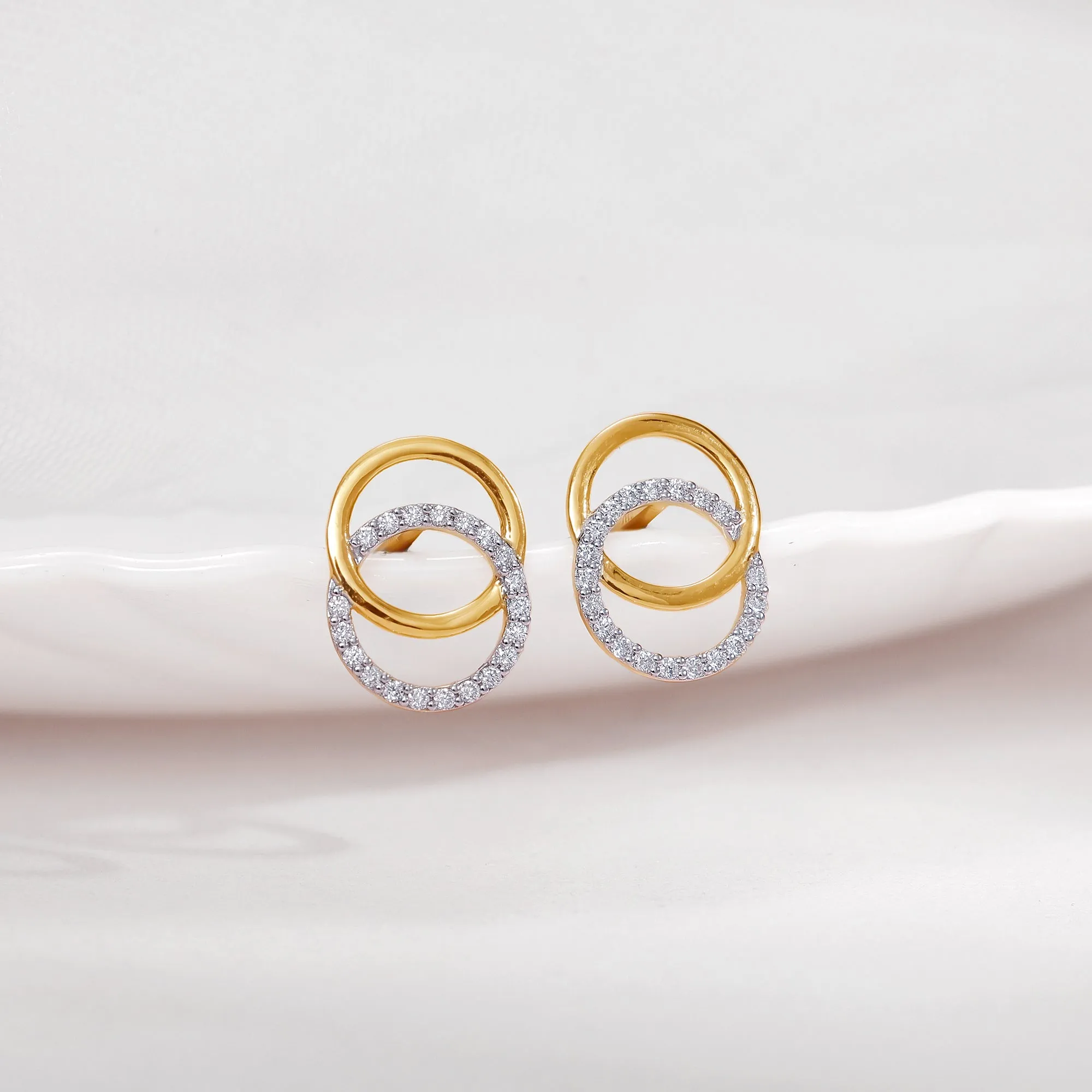 Gold Radiant Orbit Diamond Earrings