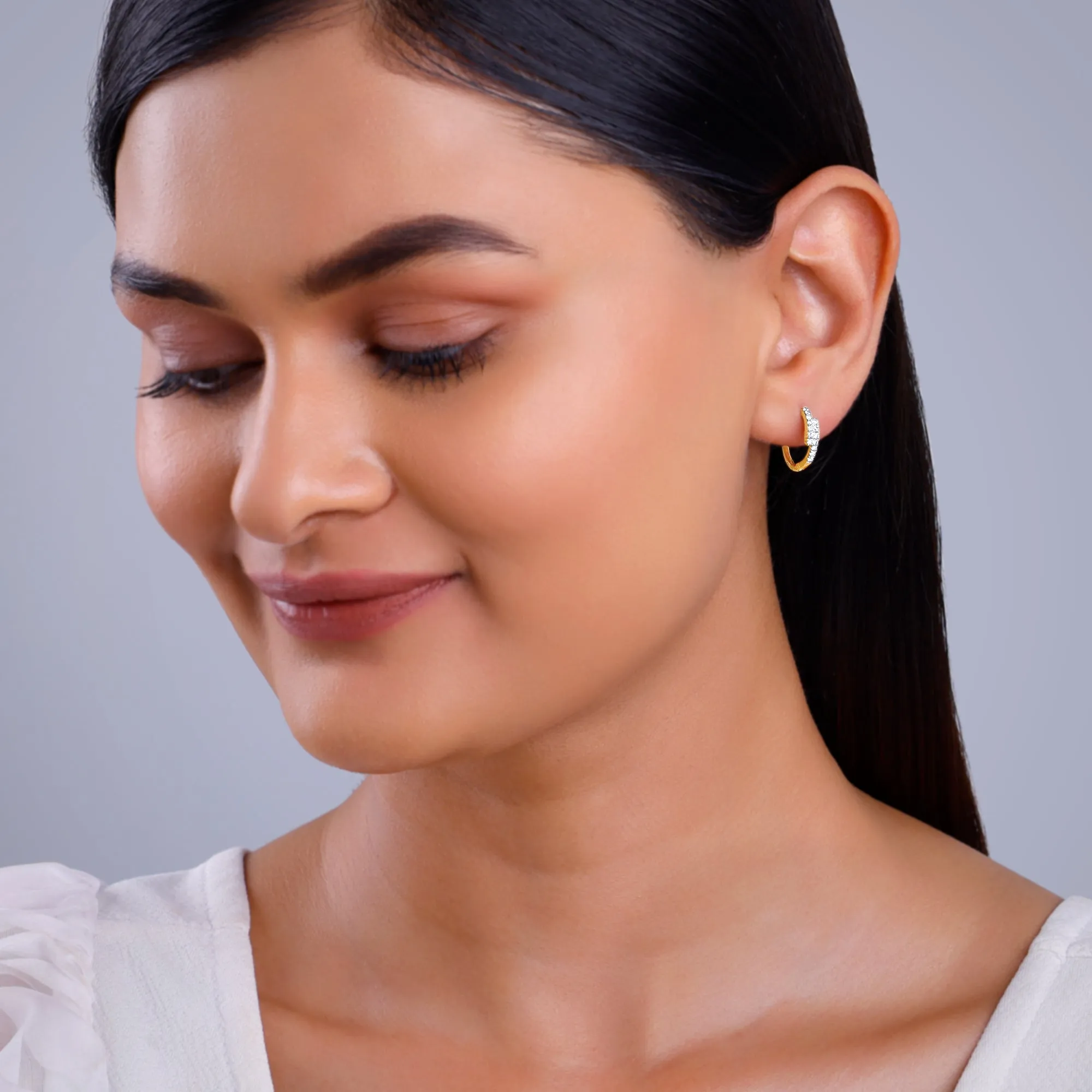 Gold Serene Shine Diamond Earrings