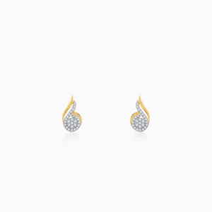 Gold Sparkling Flow Diamond Earrings