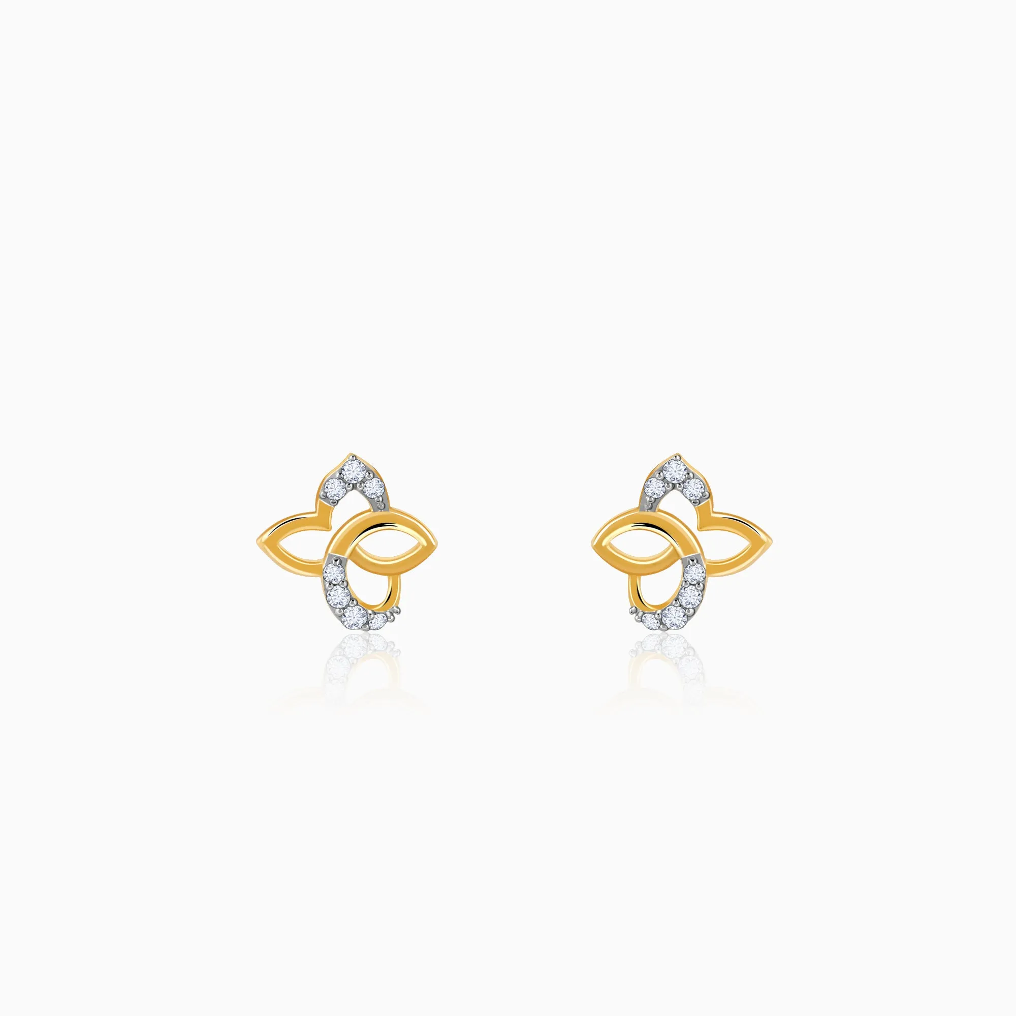 Gold True Blossom Diamond Earrings