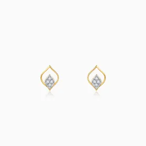 Gold Yaprak Diamond Earrings