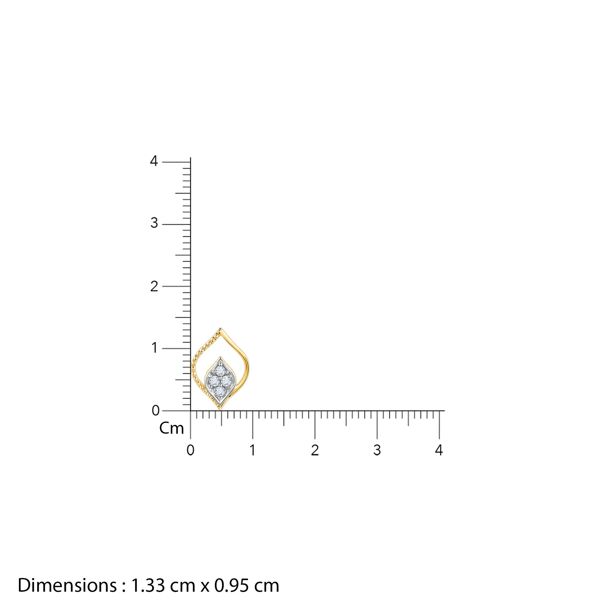 Gold Yaprak Diamond Earrings