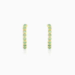 Golden Verdant Stone Hoop Earring