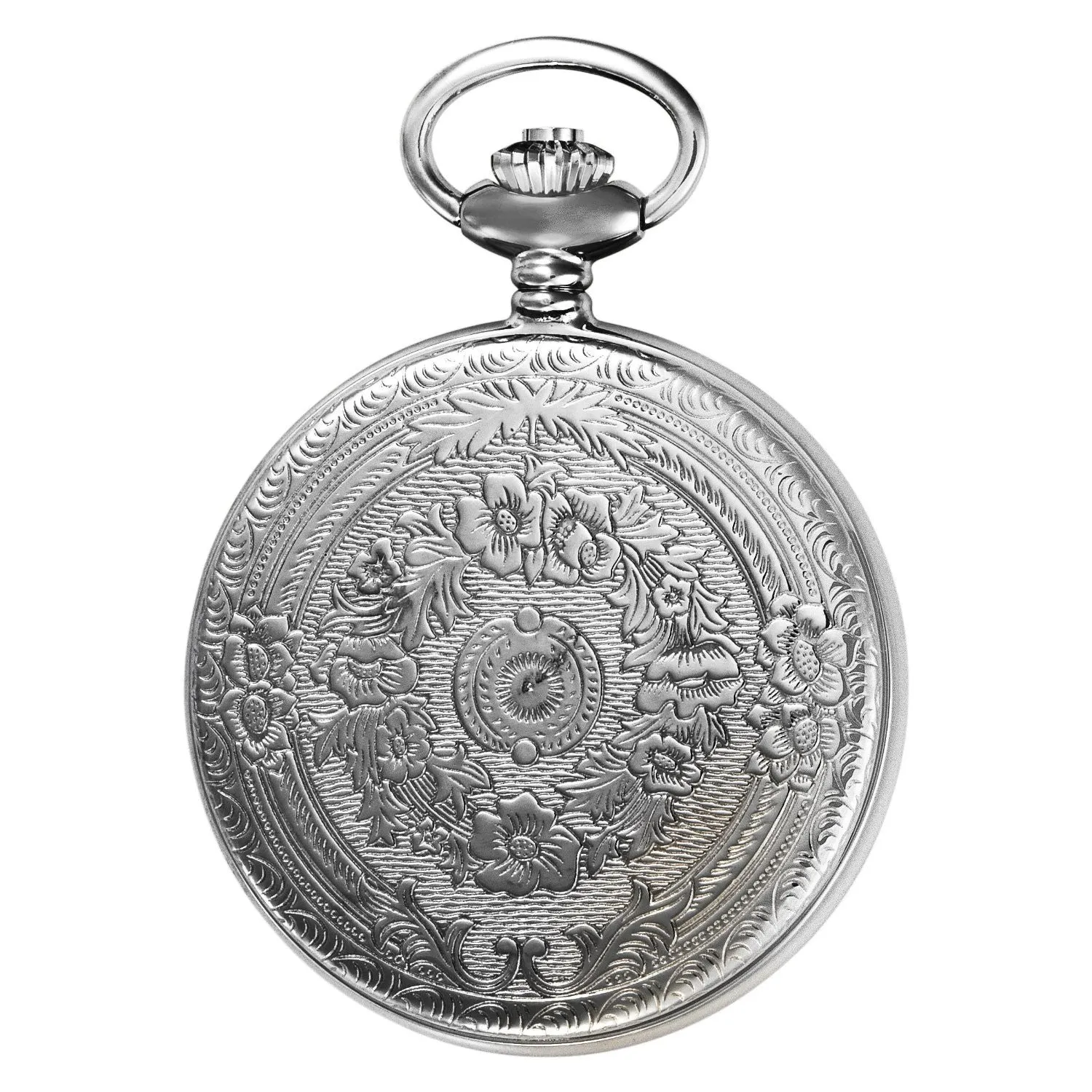 Gotham Men's Silver-Tone 17 Jewel Mechanical Covered Pocket Watch # GWC14036S