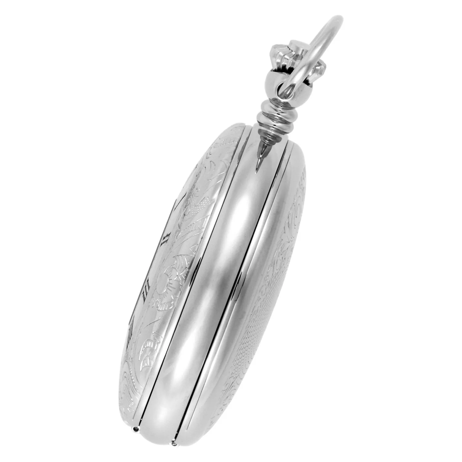 Gotham Men's Silver-Tone 17 Jewel Mechanical Exhibition Pocket Watch # GWC14040S