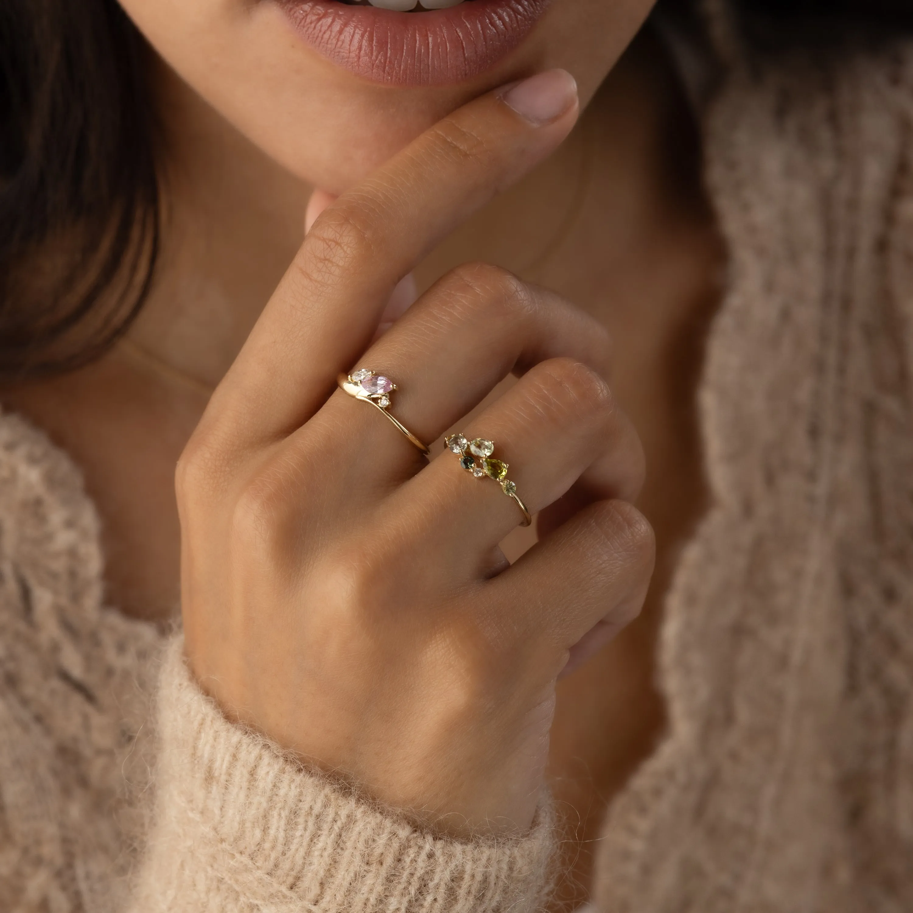 Grand Cresting Ring - Pink