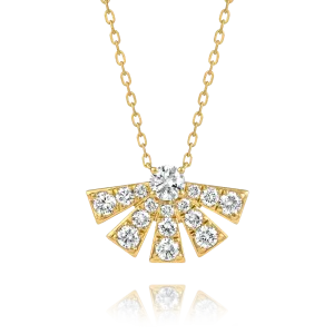 Half Sunrise Diamond Pendant Yellow Gold