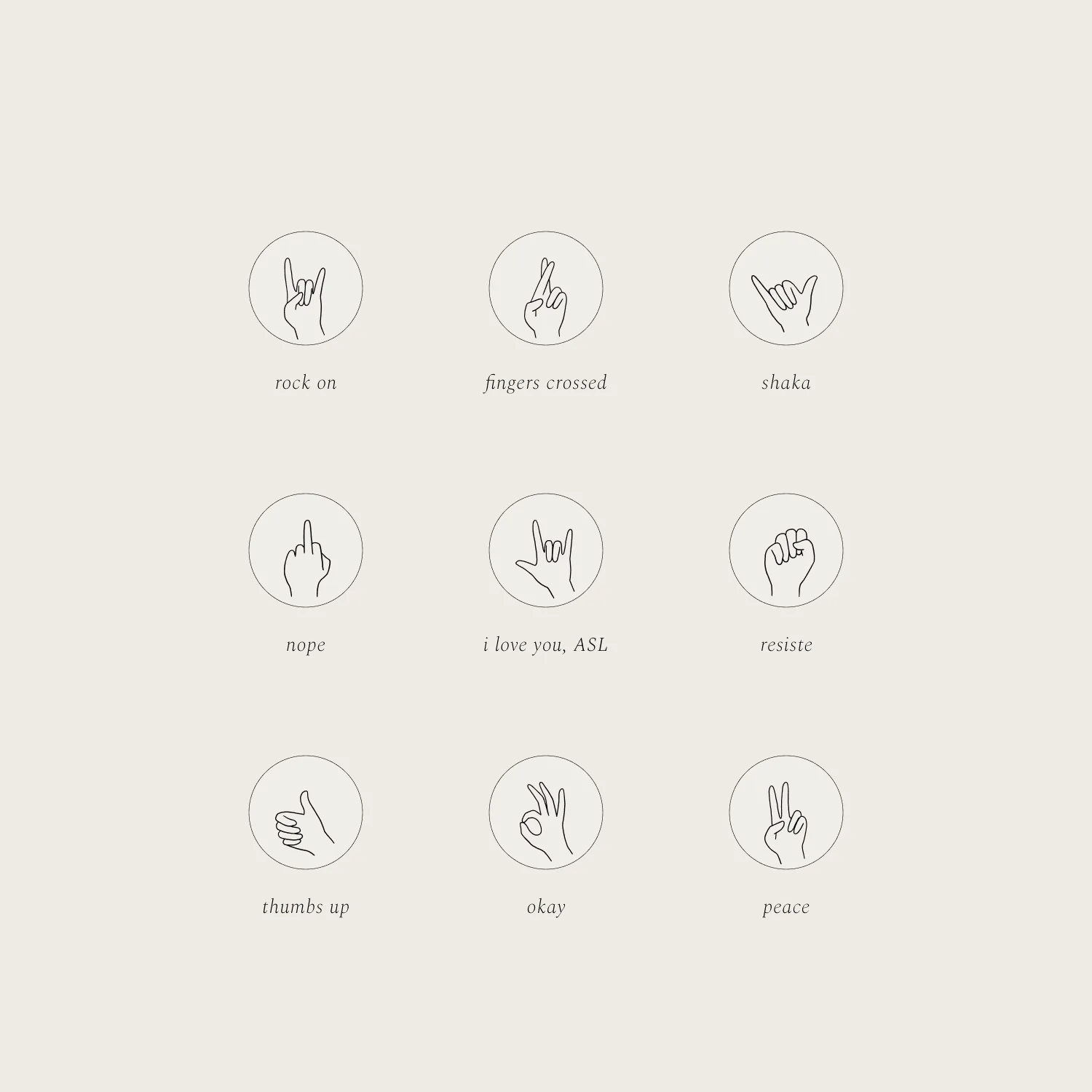 Hand Gestures Link Necklace
