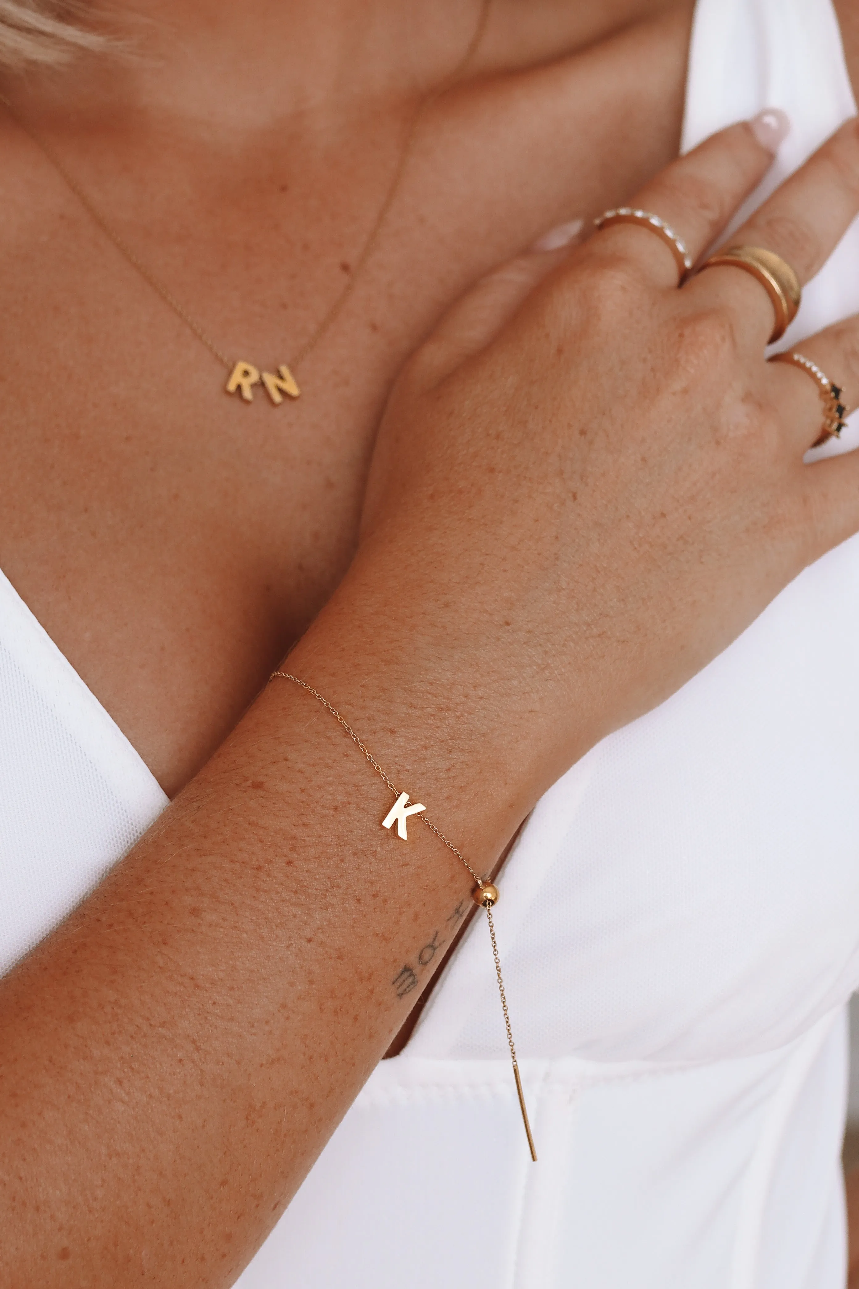 Harleen - Stainless Steel Letter Bracelet