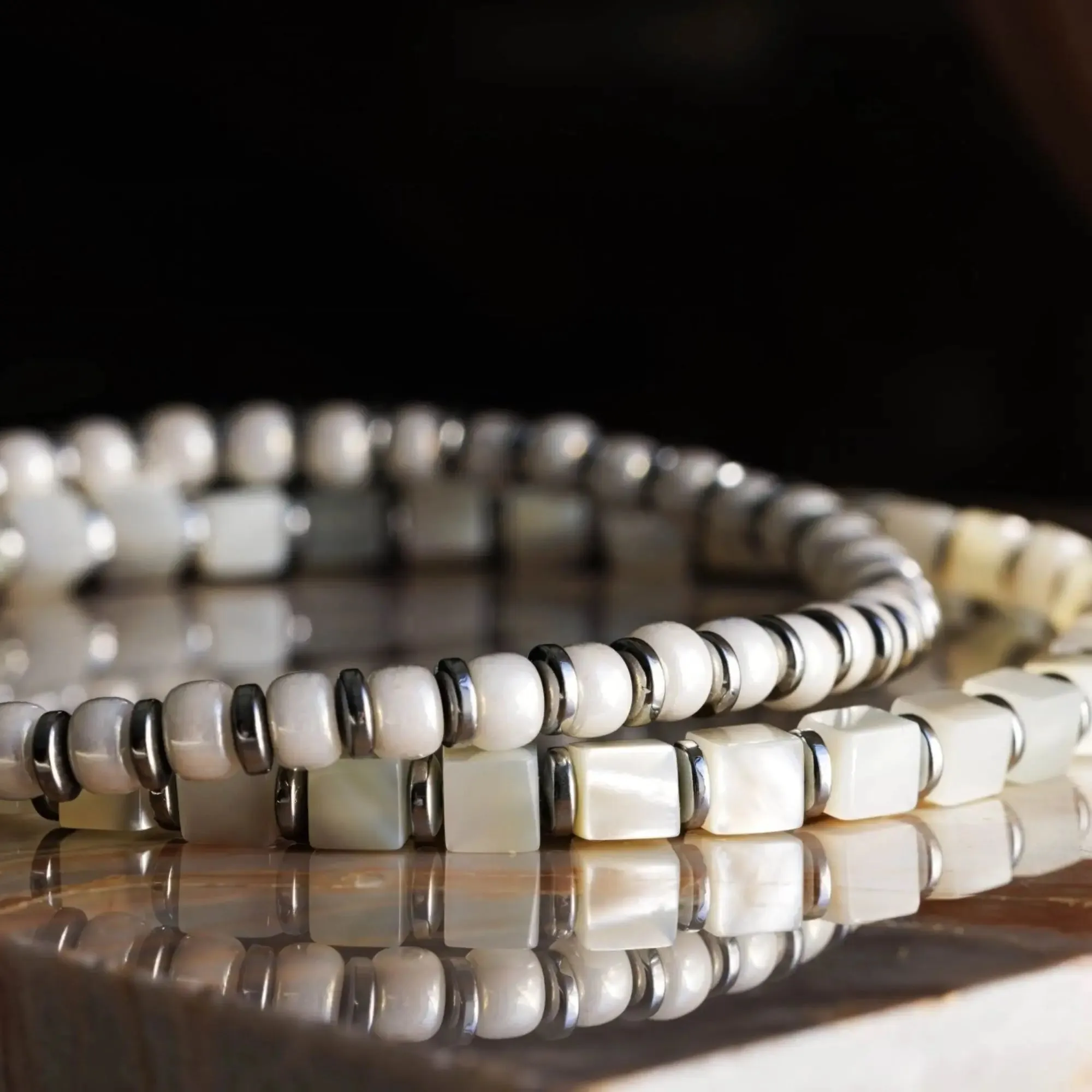 Hematite - Ivory Bracelet XIX (4mm)
