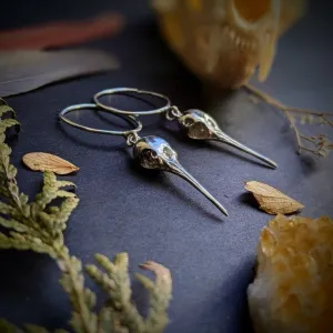 Hummingbird Skull Hoops