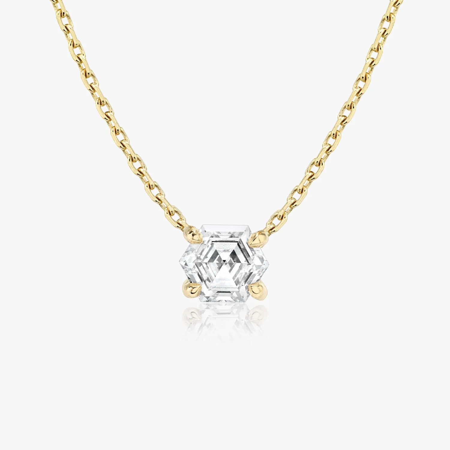 Iconic Hexagon 14K Whitegold Necklace w. Lab-Grown Diamonds, 0.75 ct.