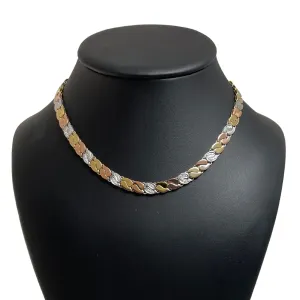 Italian Chimento Diamond Tri-Colored 18k Gold Reversable Necklace
