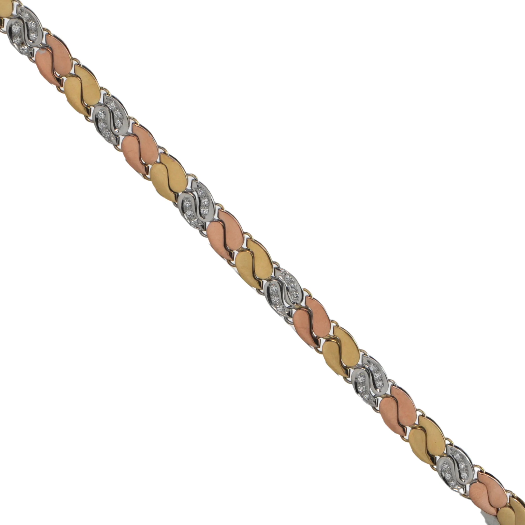 Italian Chimento Diamond Tri-Colored 18k Gold Reversable Necklace