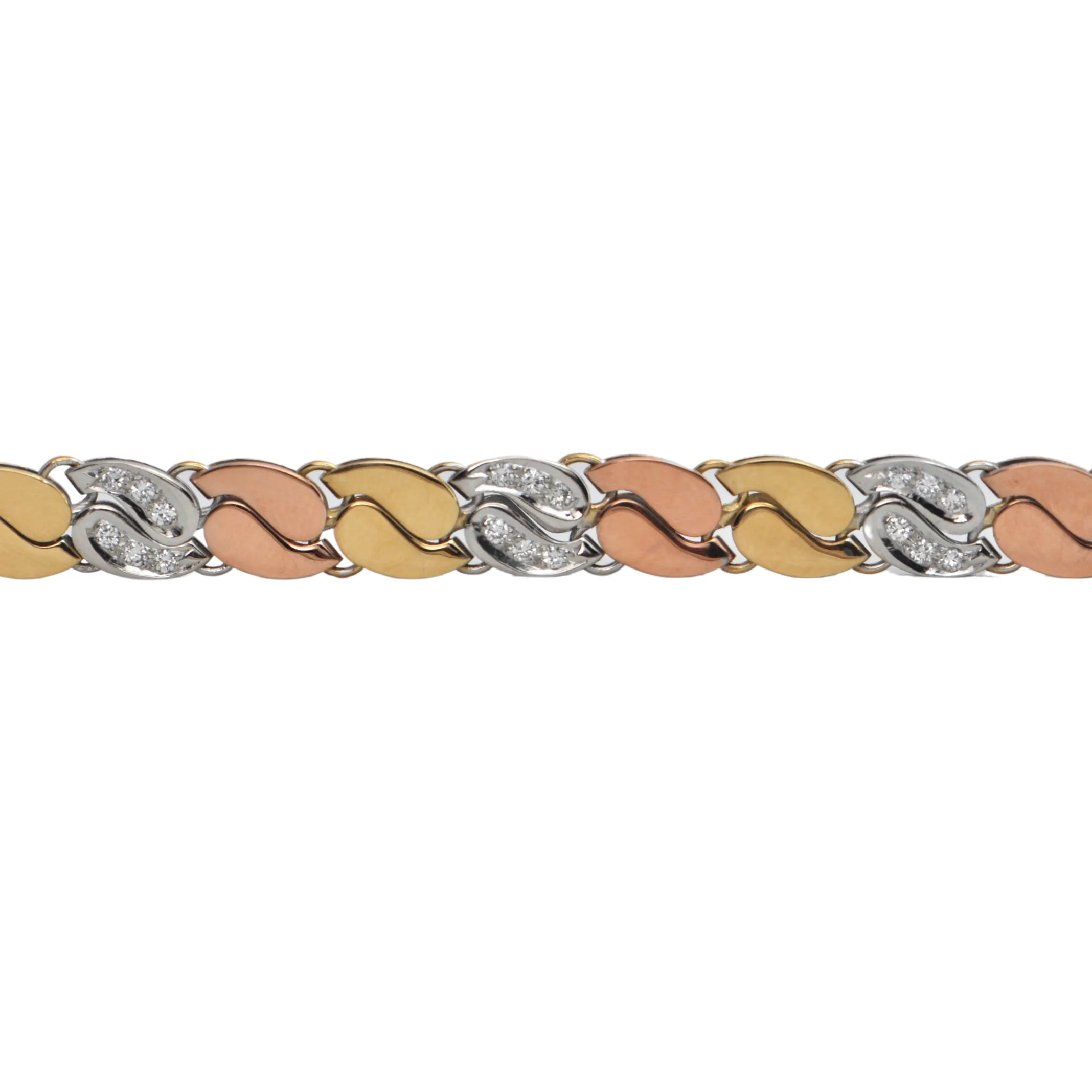 Italian Chimento Diamond Tri-Colored 18k Gold Reversable Necklace