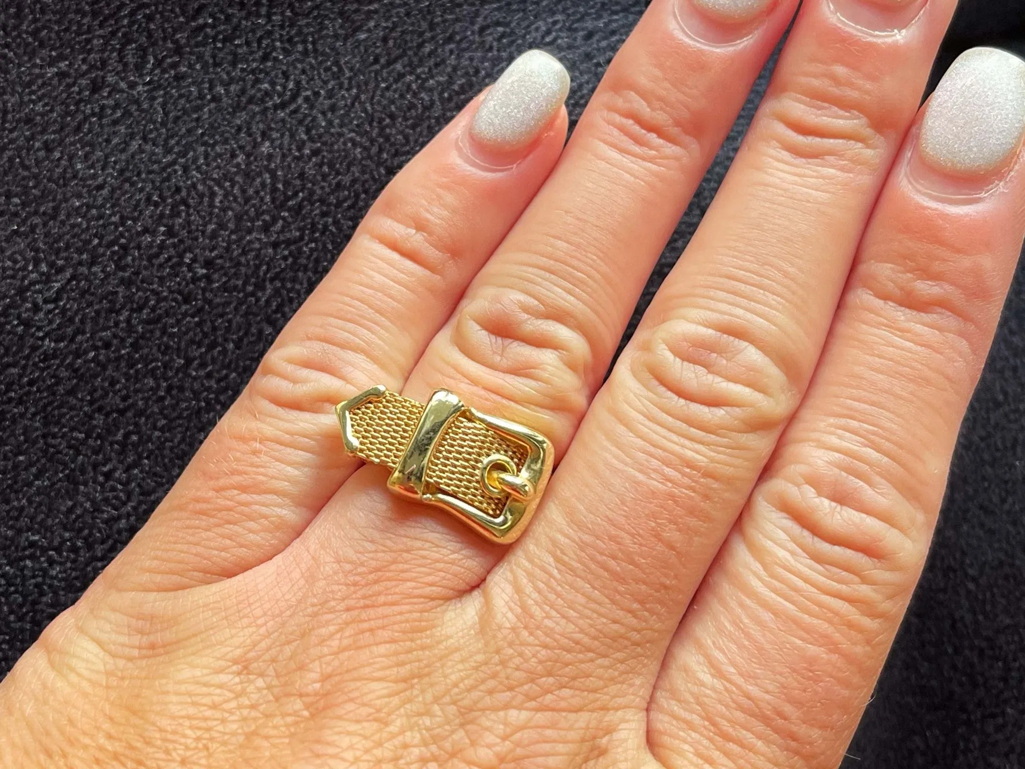 Italian Gold Belt Ring in 14K Yellow Gold