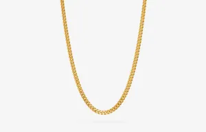 IX Curb Brushed22K Gold Plated Necklace
