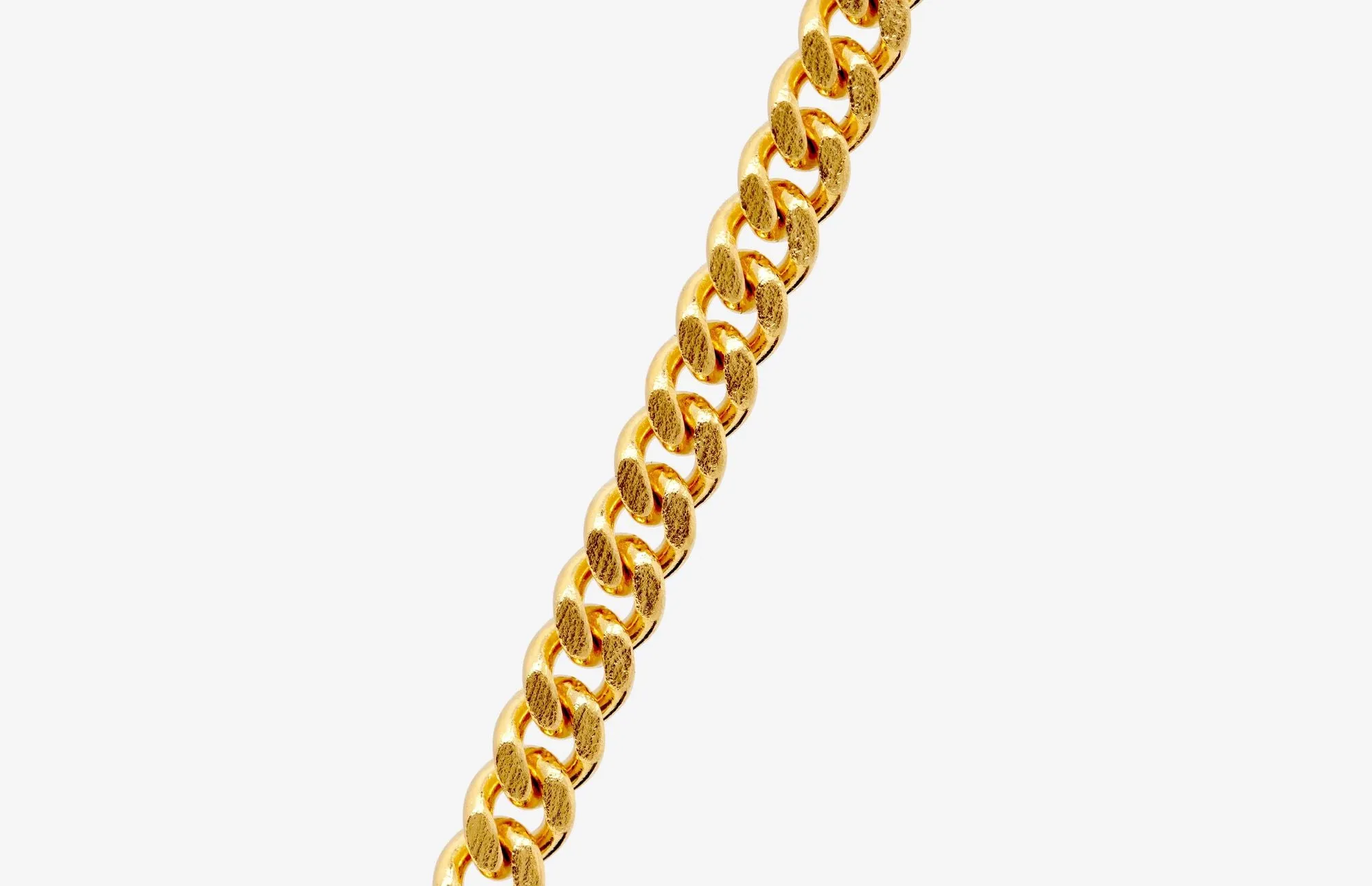 IX Curb Brushed22K Gold Plated Necklace