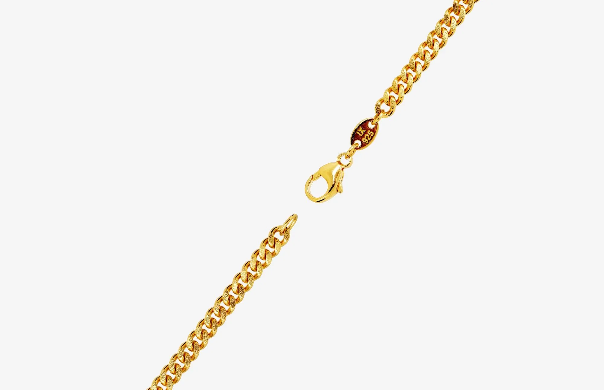 IX Curb Brushed22K Gold Plated Necklace