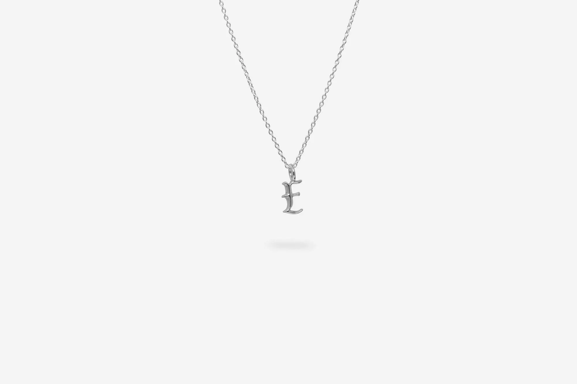 IX E Letter Silver Pendant